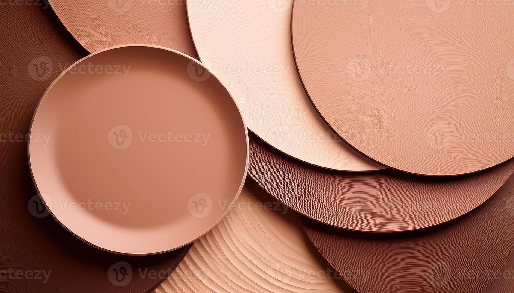 Abstract textured circular patterns in earth tones overlapping design photo