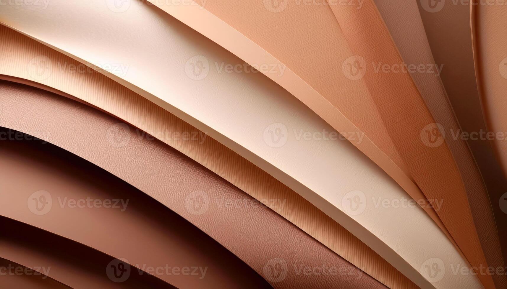Abstract composition of layered brown and beige curved shapes photo