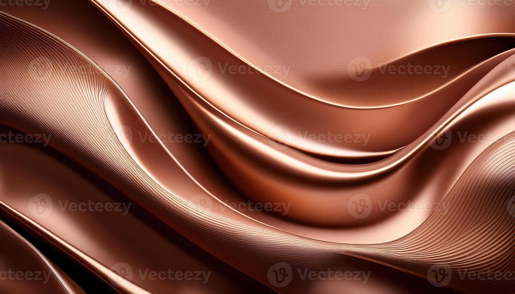 Metallic bronze abstract waves with smooth curves and textured patterns photo