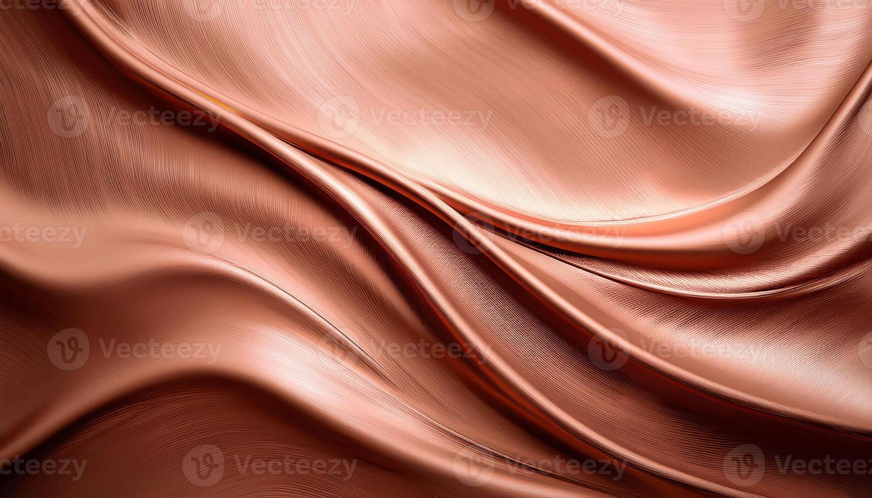 Smooth flowing copper fabric texture with elegant metallic waves photo