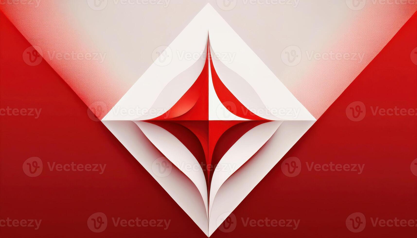 Abstract geometric red and white diamond with symmetrical shapes photo