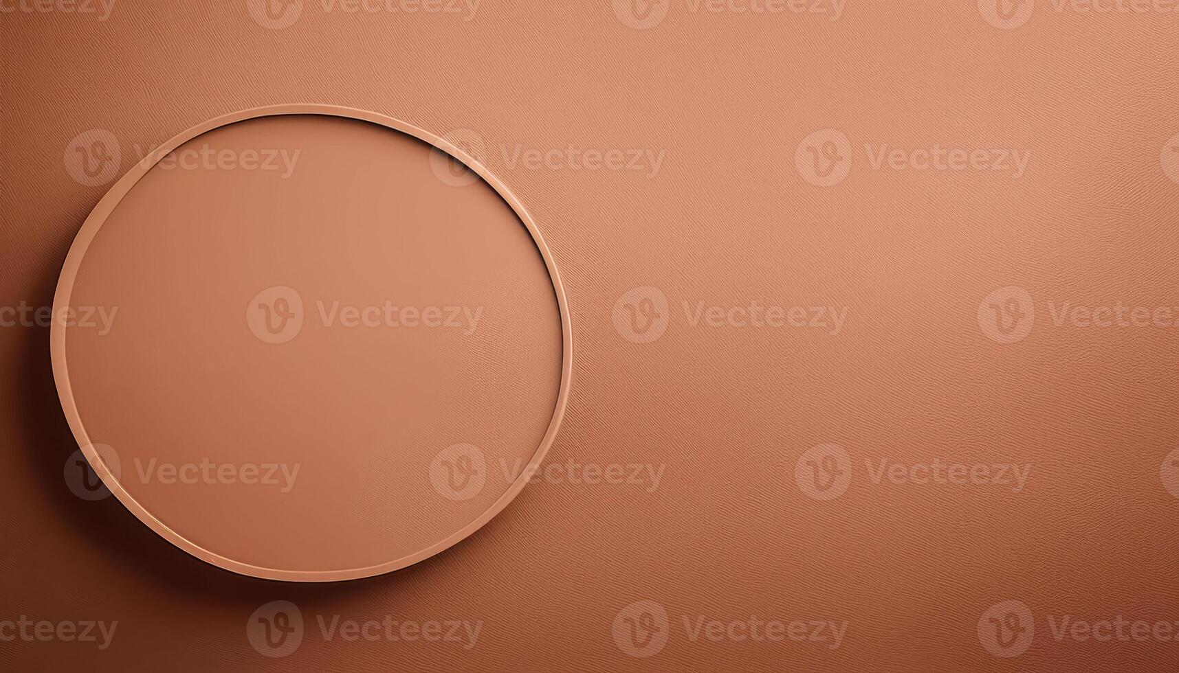 Minimalist circular design on textured brown surface photo