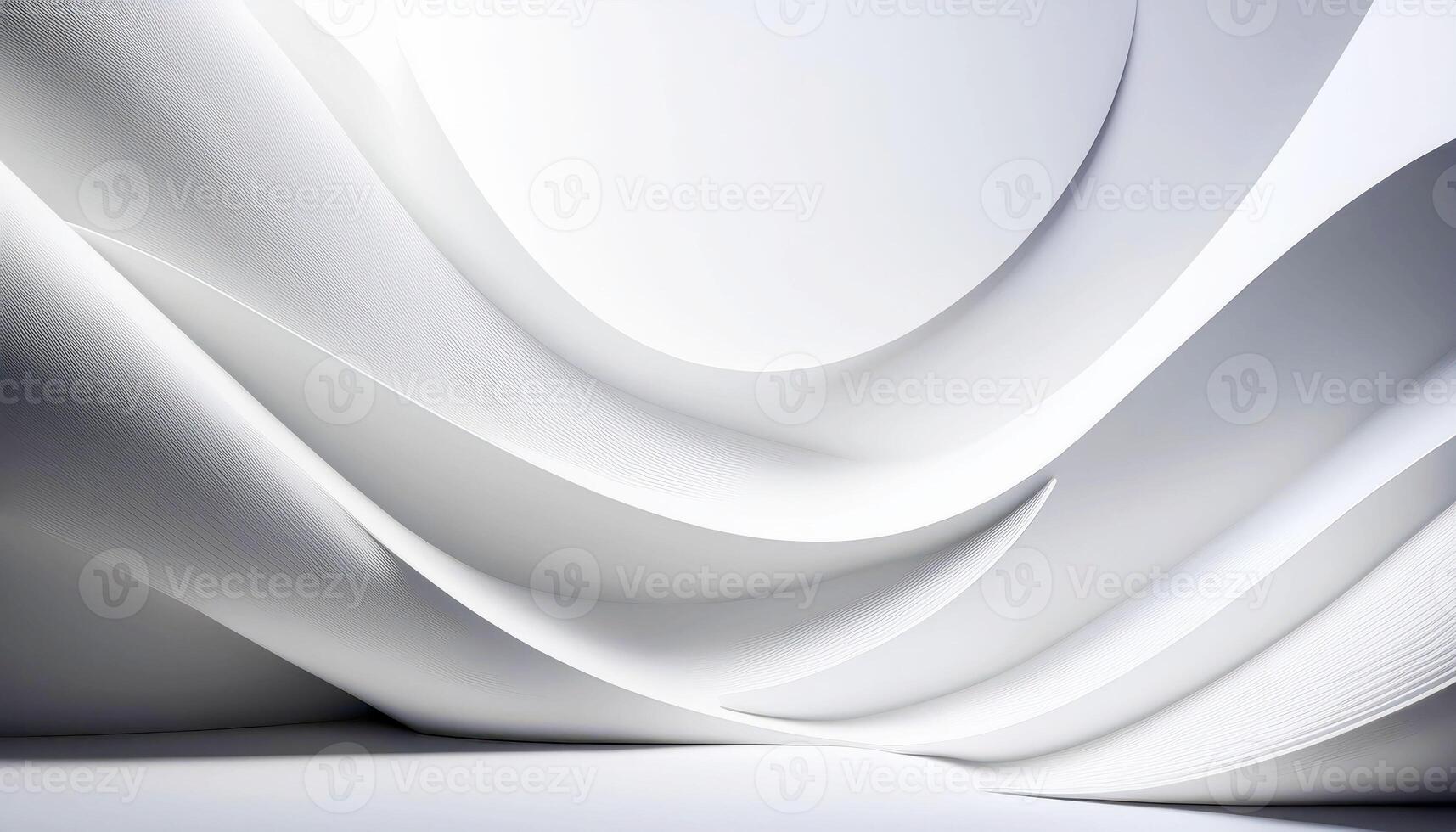 Abstract white architectural curves with soft light and shadows in minimalistic design photo