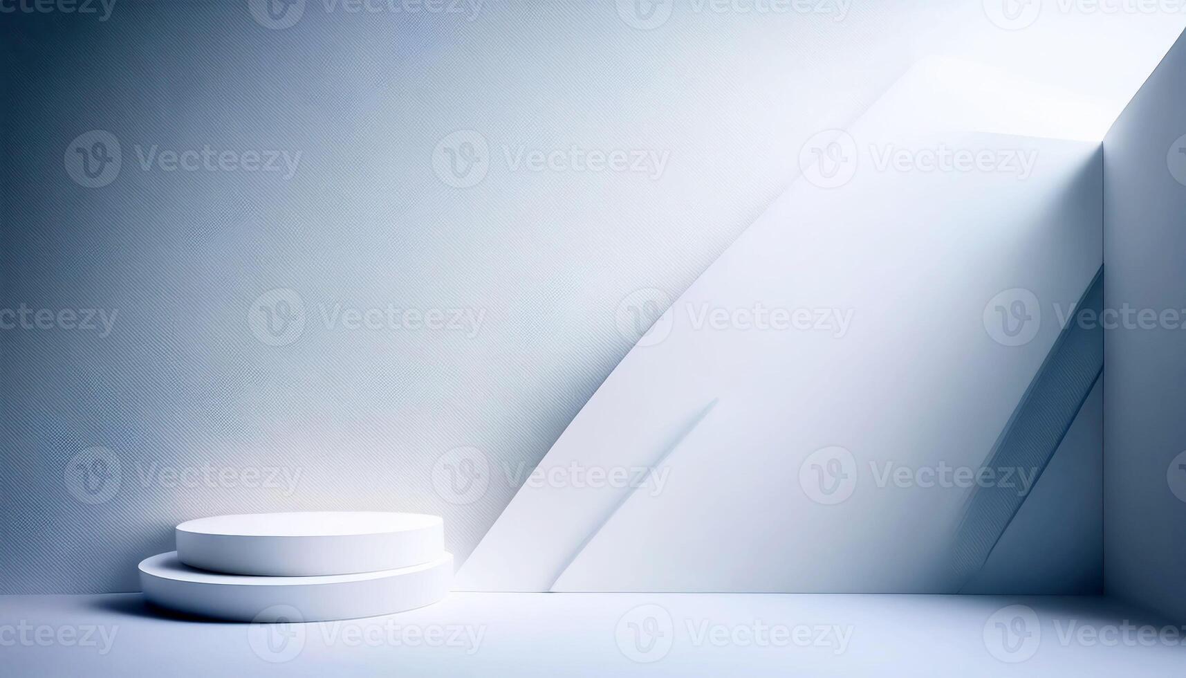 Modern minimalist design with white geometric shapes in abstract space photo