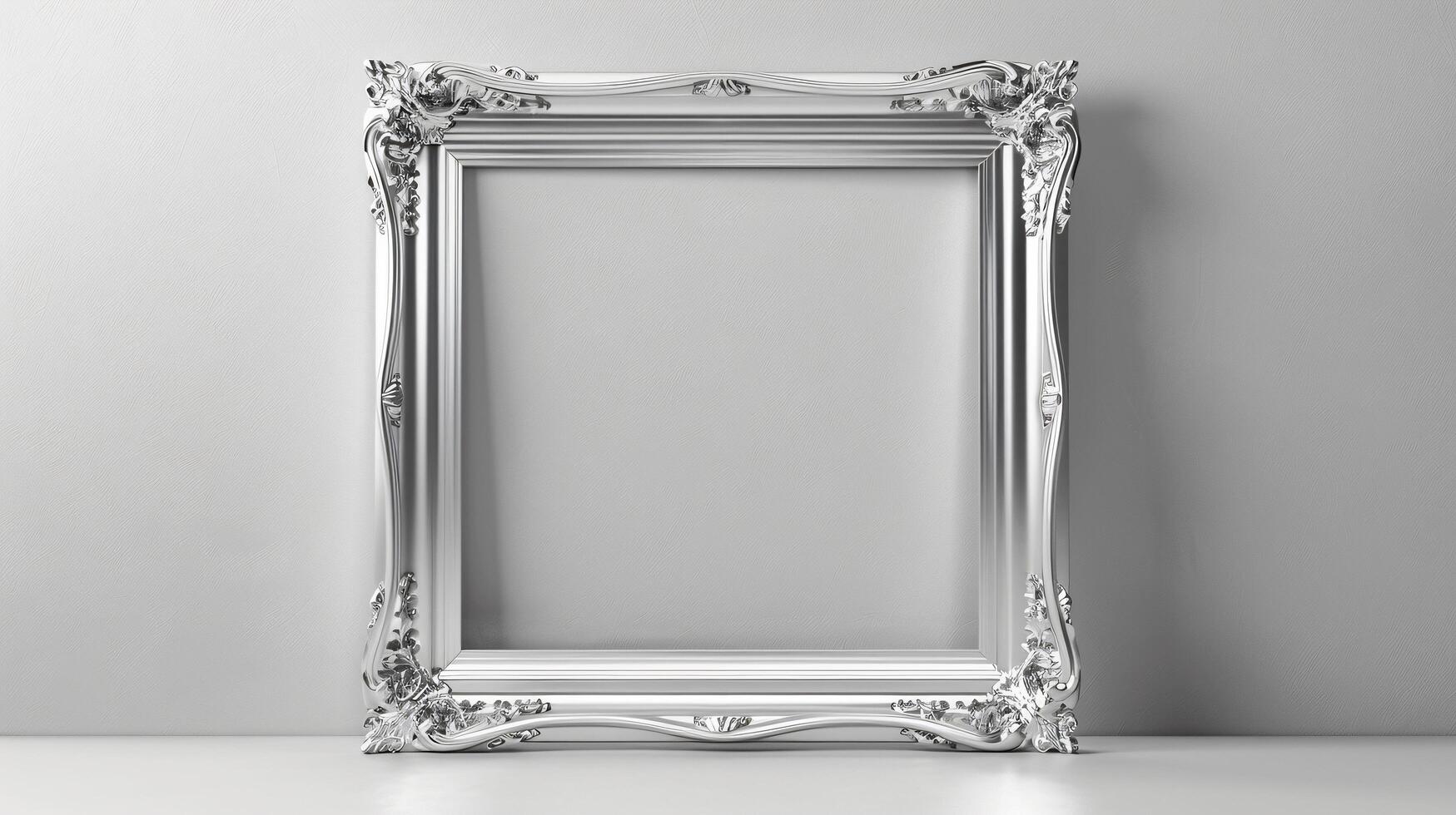 Ornate Vintage Picture Frame on Neutral Background for Art Display photo