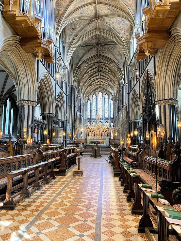 Worcester in the UK on 26 August 2024. A view of the interior of Worcester Cathedral photo