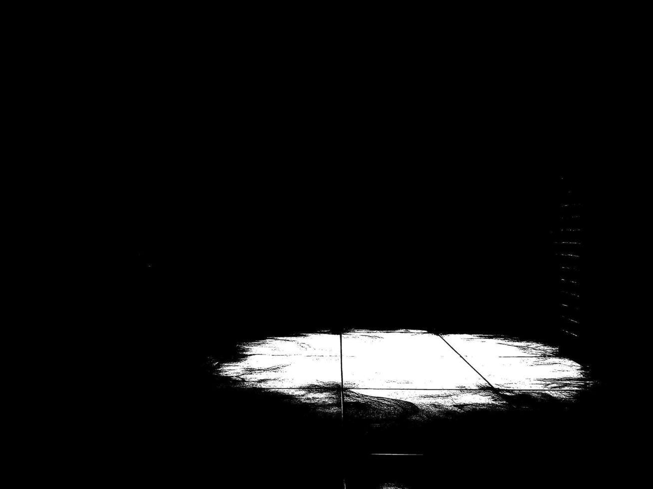 A black and white photo of a light shining on a floor vector