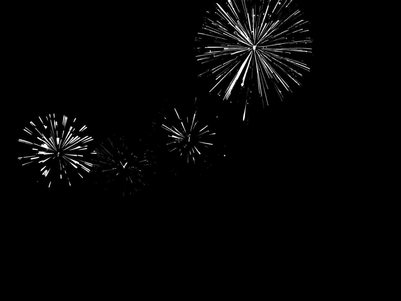 Fireworks on black background vector
