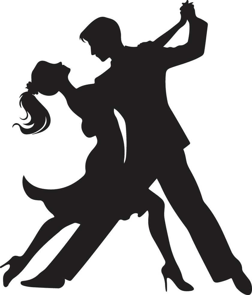 Stylish silhouette of a dancing couple, perfect for enhancing artistic designs vector