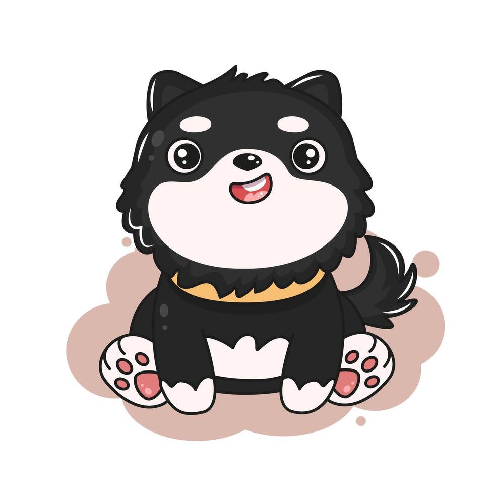 Cute doggy kawaii illustration. Animal kawaii Characters vector