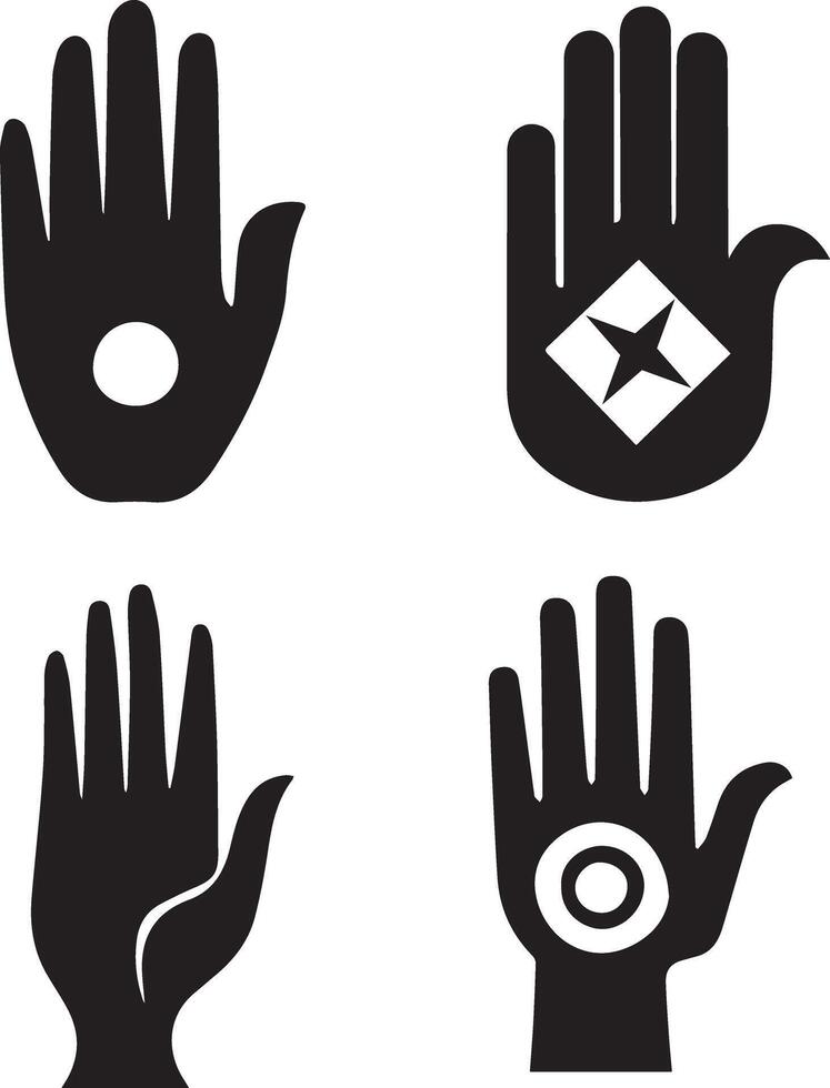 Hand illustration image set vector