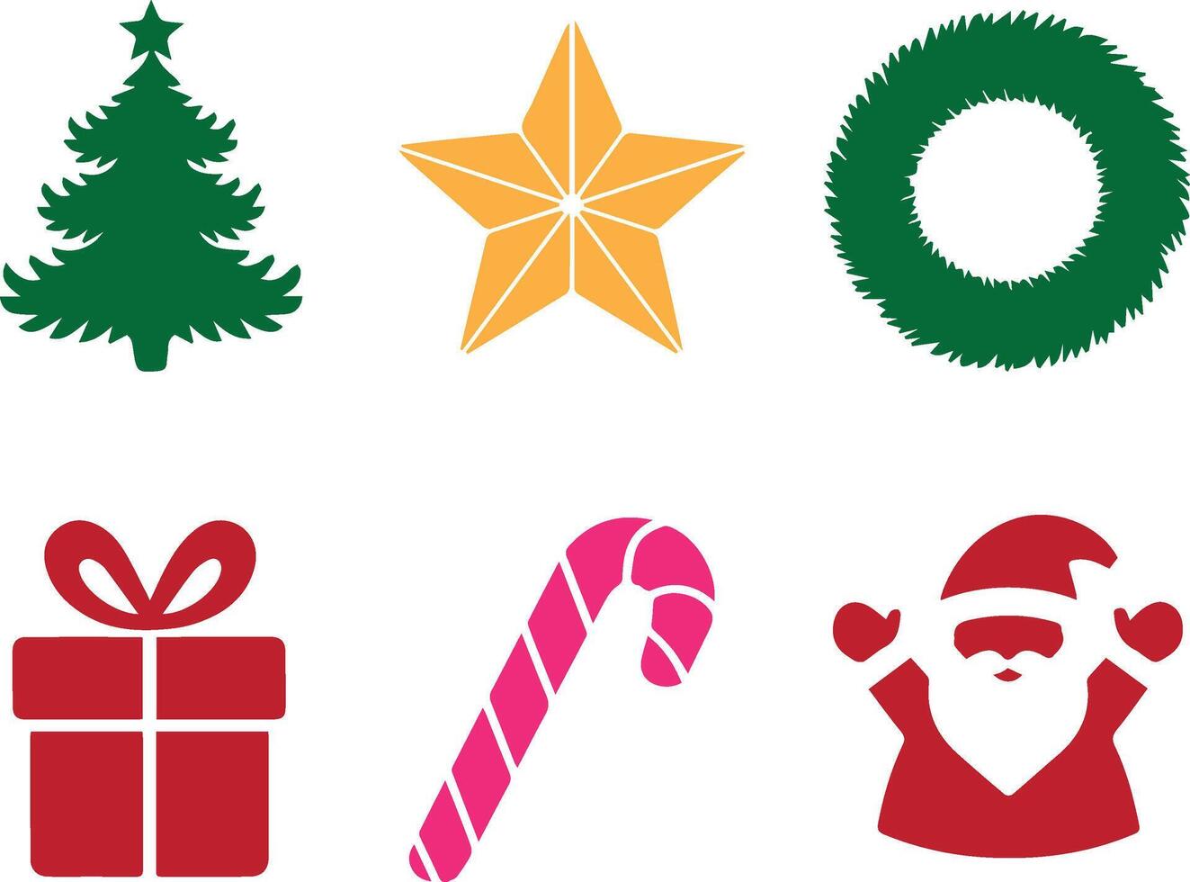 Merry christmas design element set like tree, star, giftbox vector