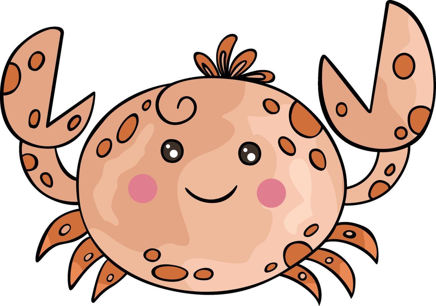 Cute and friendly crab isolated vector