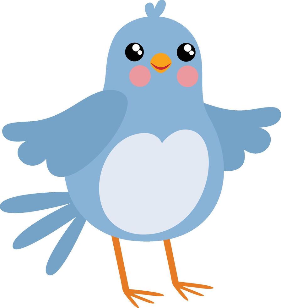 Cute and friendly blue bird vector