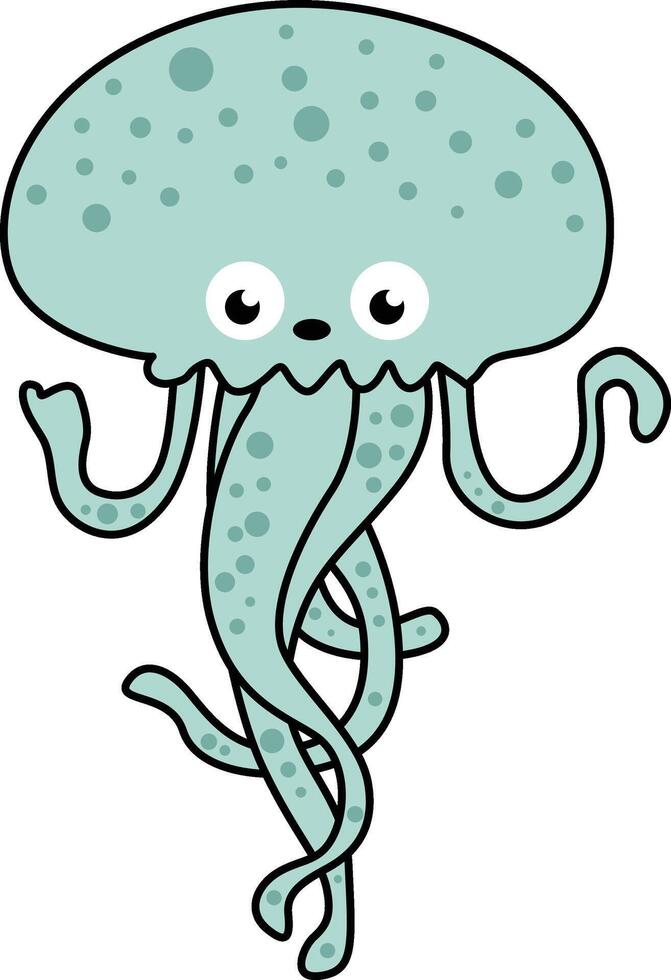 Cute squid isolated on white vector