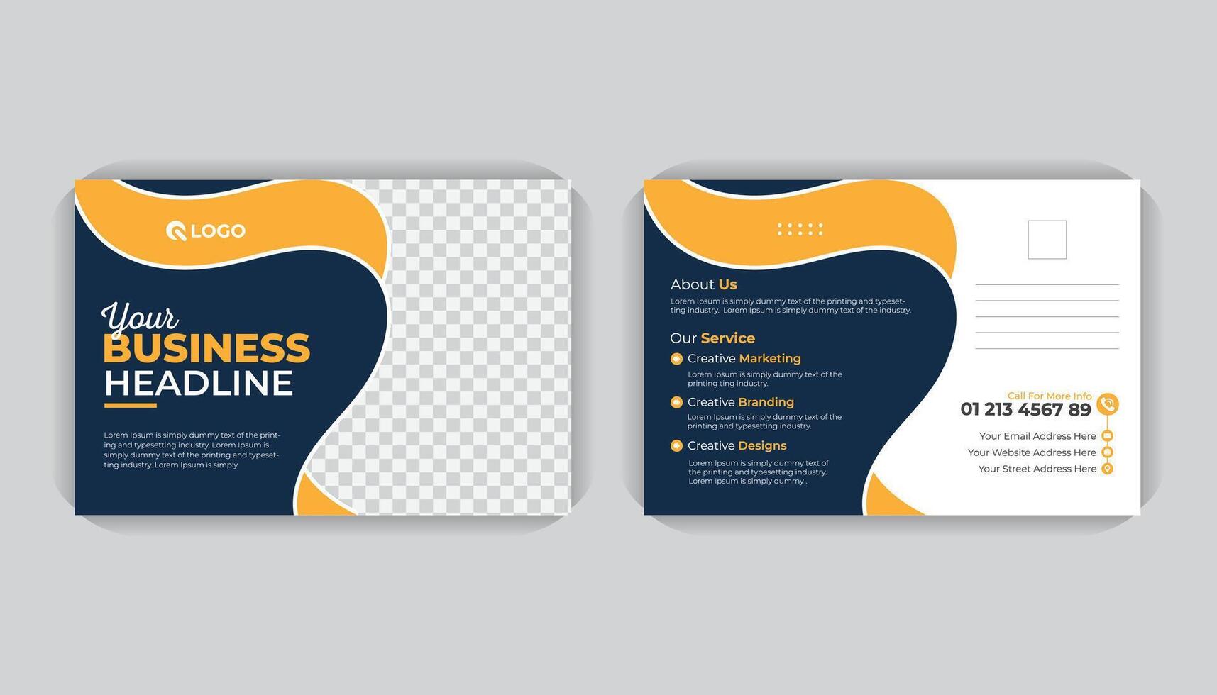 With creative colorful layout, Corporate and professional stylish and modern business postcard or EDDM template design vector