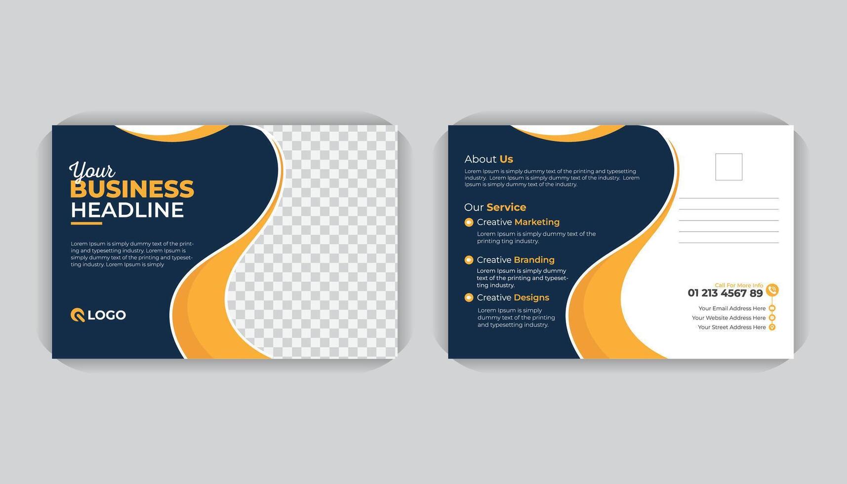 With creative colorful layout, Creative and professional stylish and modern business postcard or EDDM template design vector