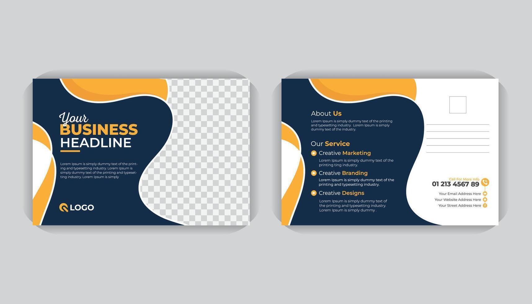 Creative and professional stylish and modern business postcard or EDDM template design, with creative colorful layout vector