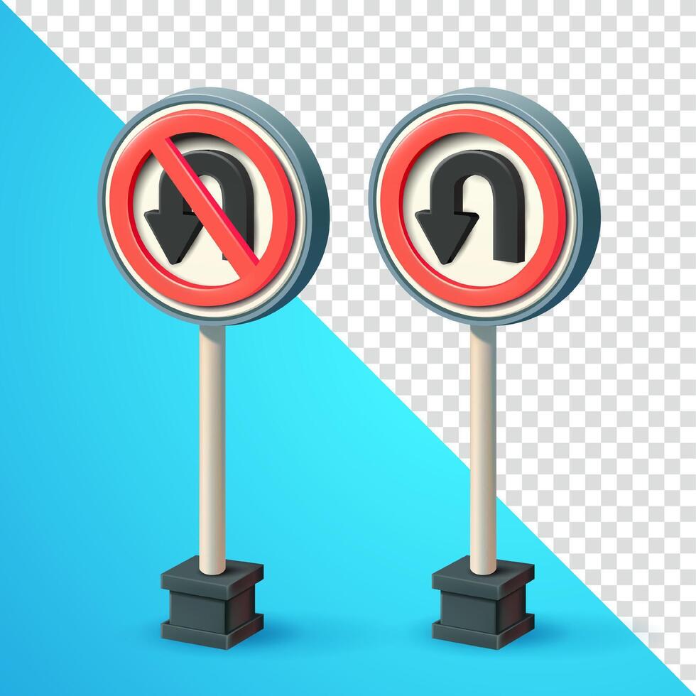 Arrow back and don't go back, traffic sign symbol. 3d, Suitable for design elements vector