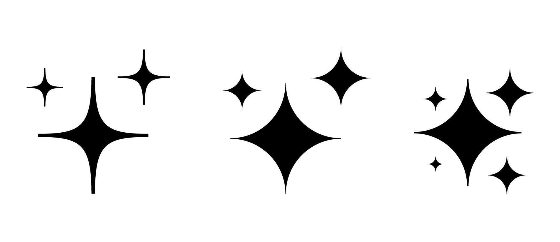 Sparkling star collection. Star, sparkle, shine icons. Sparkle stars icons. vector