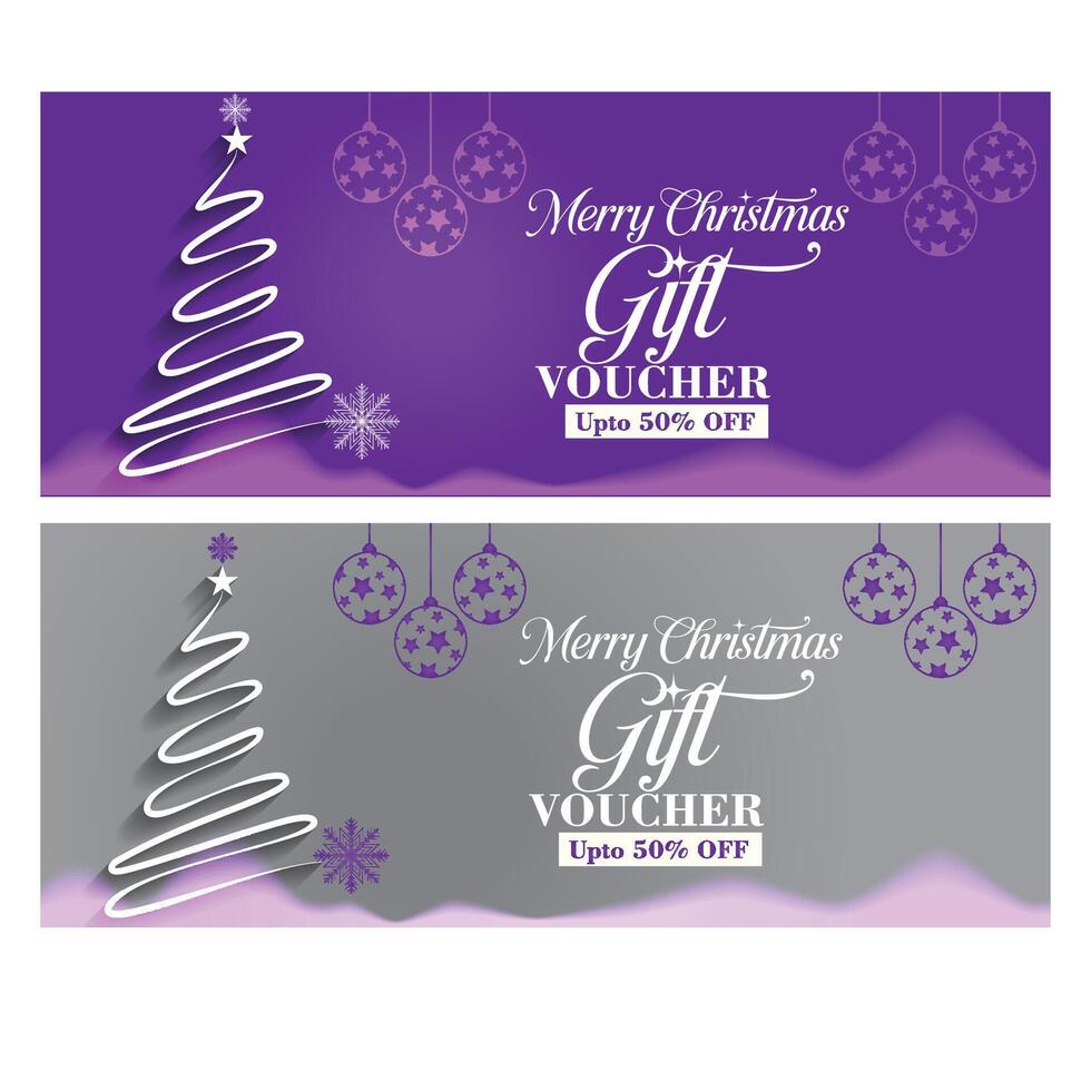 christmas gift voucher design vector