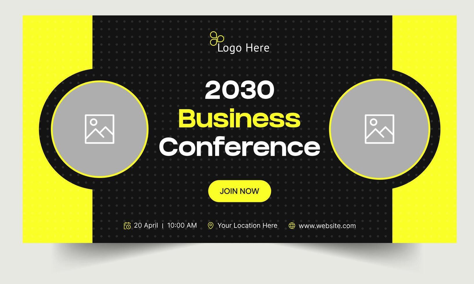 Creative business webinar banner design, startup business seminar web banner design, fully customizable eps 10 file format vector
