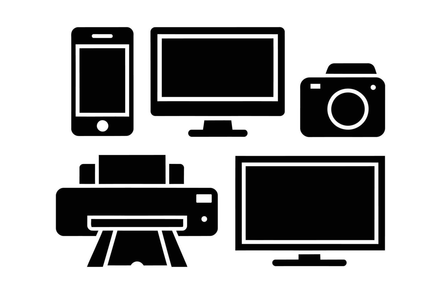 Modern Electronics Silhouette Clipart Perfect for Logos, Posters, and Print Project vector