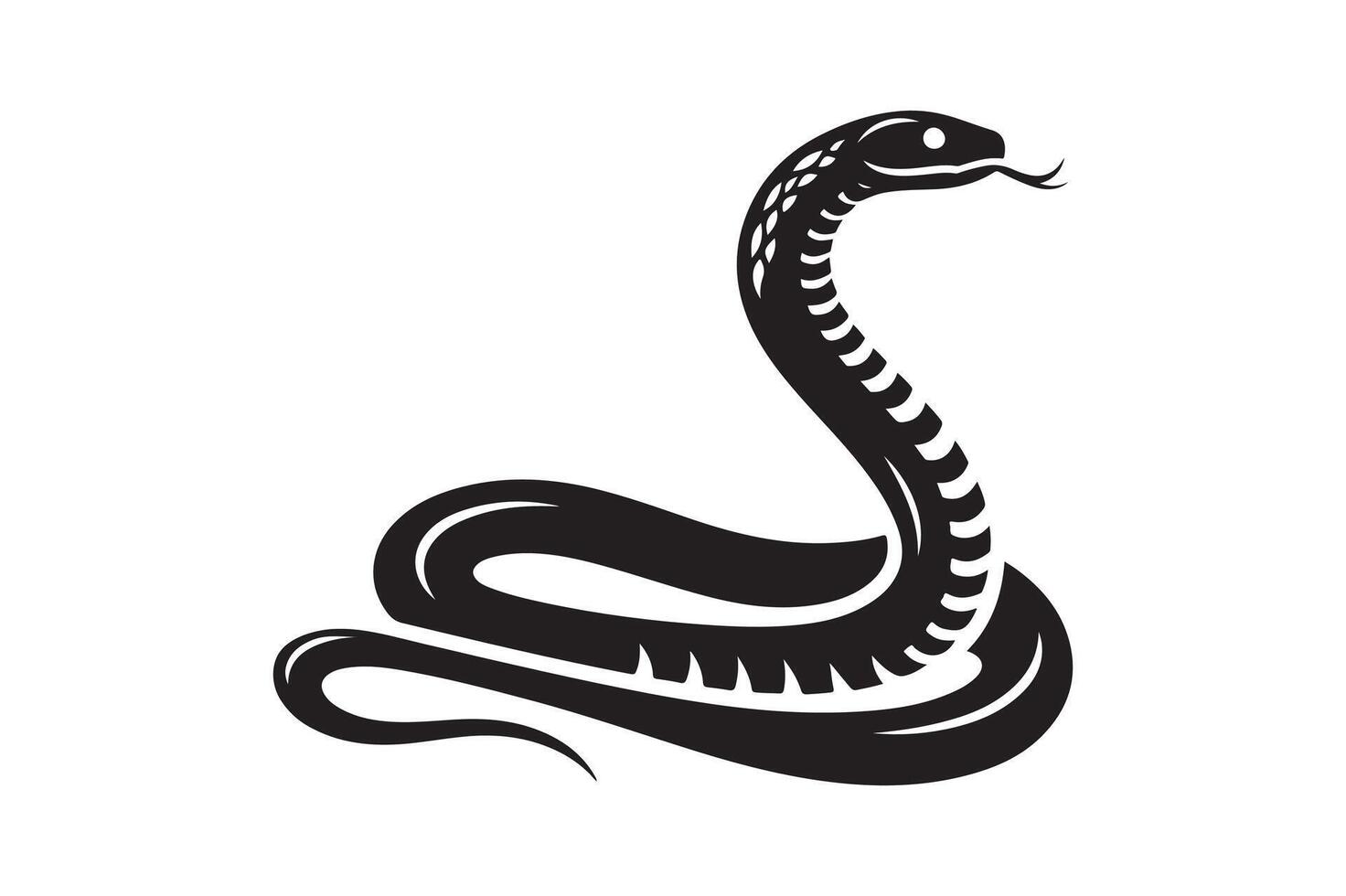 Detailed Snake Silhouette Design for Apparel, Branding, and Home Decor Project vector