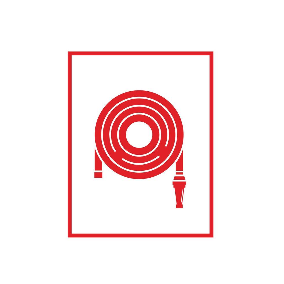 fire hose sign icon in case of fire. fire and safety related symbols vector