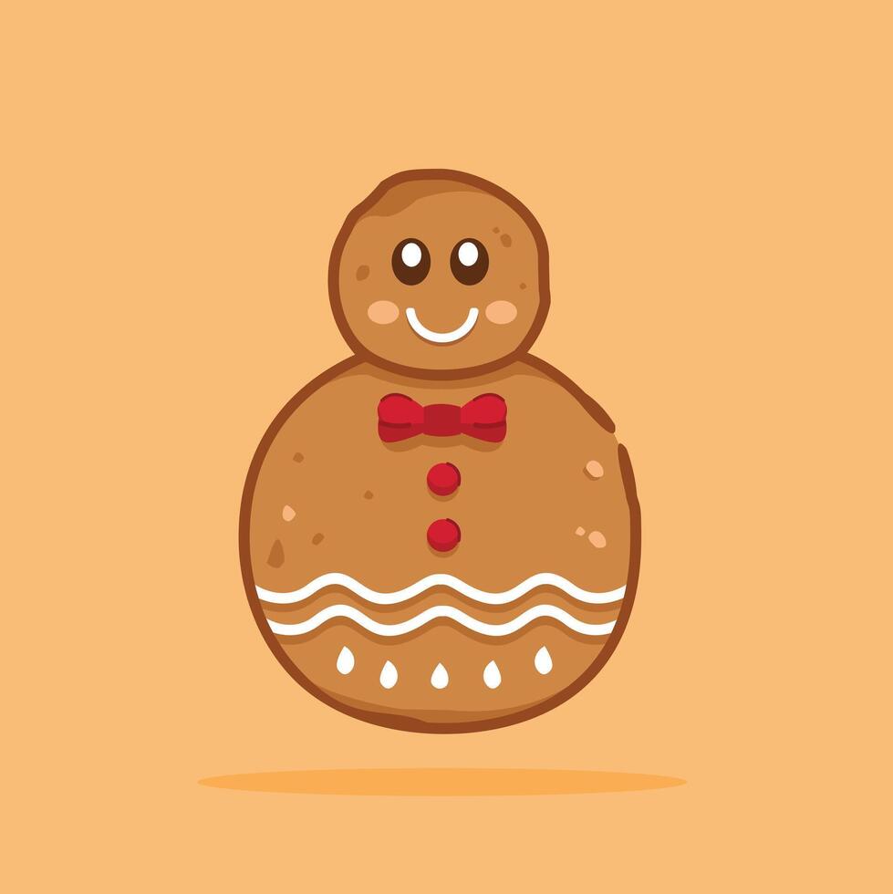 Christmas gingerbread cookies shaped like snowmen, new year decoration suitable for posters and web icons vector