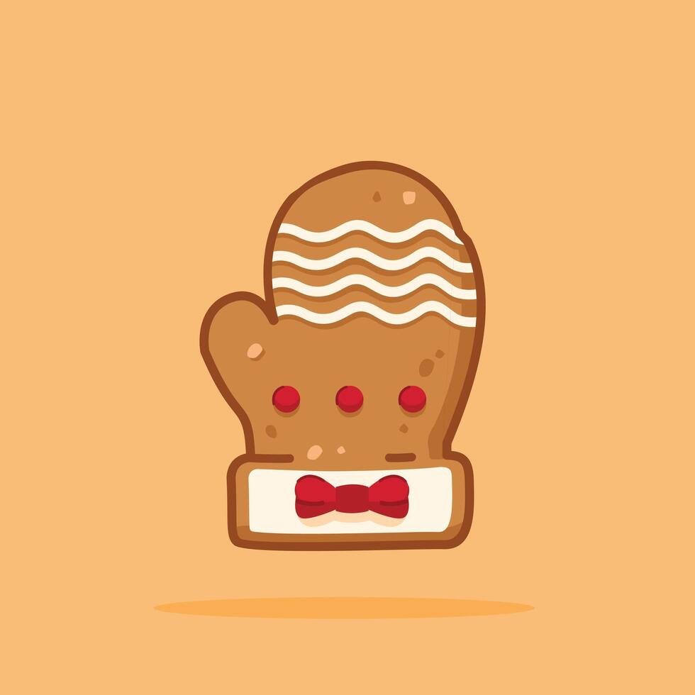 Christmas gingerbread cookies shaped like gloves, new year decoration suitable for posters and web icons vector
