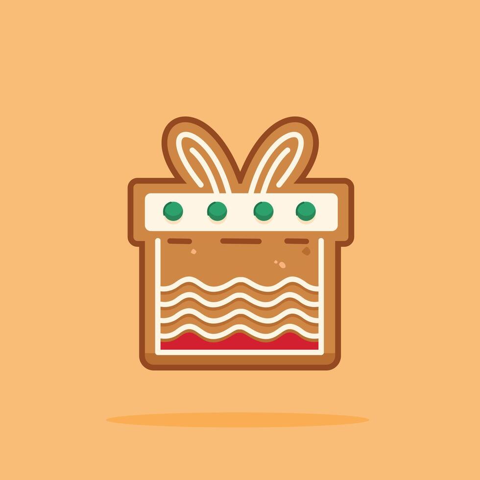 Christmas gingerbread cookies shaped like gifts, new year decoration suitable for posters and web icons vector