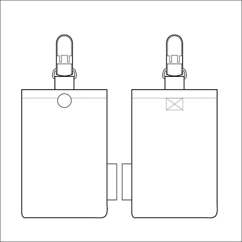 Sondezakje with Plastic Clip Line sketch Template vector