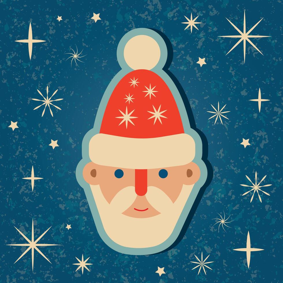 Retro vintage Christmas greeting card vector