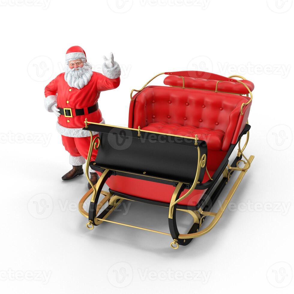 Beautiful 3D Christmas Santa with Festive Decorations Holiday Santa Claus Illustration Santa with Gifts and Christmas Cheer Iconic Christmas Figure for Holiday Celebrations photo