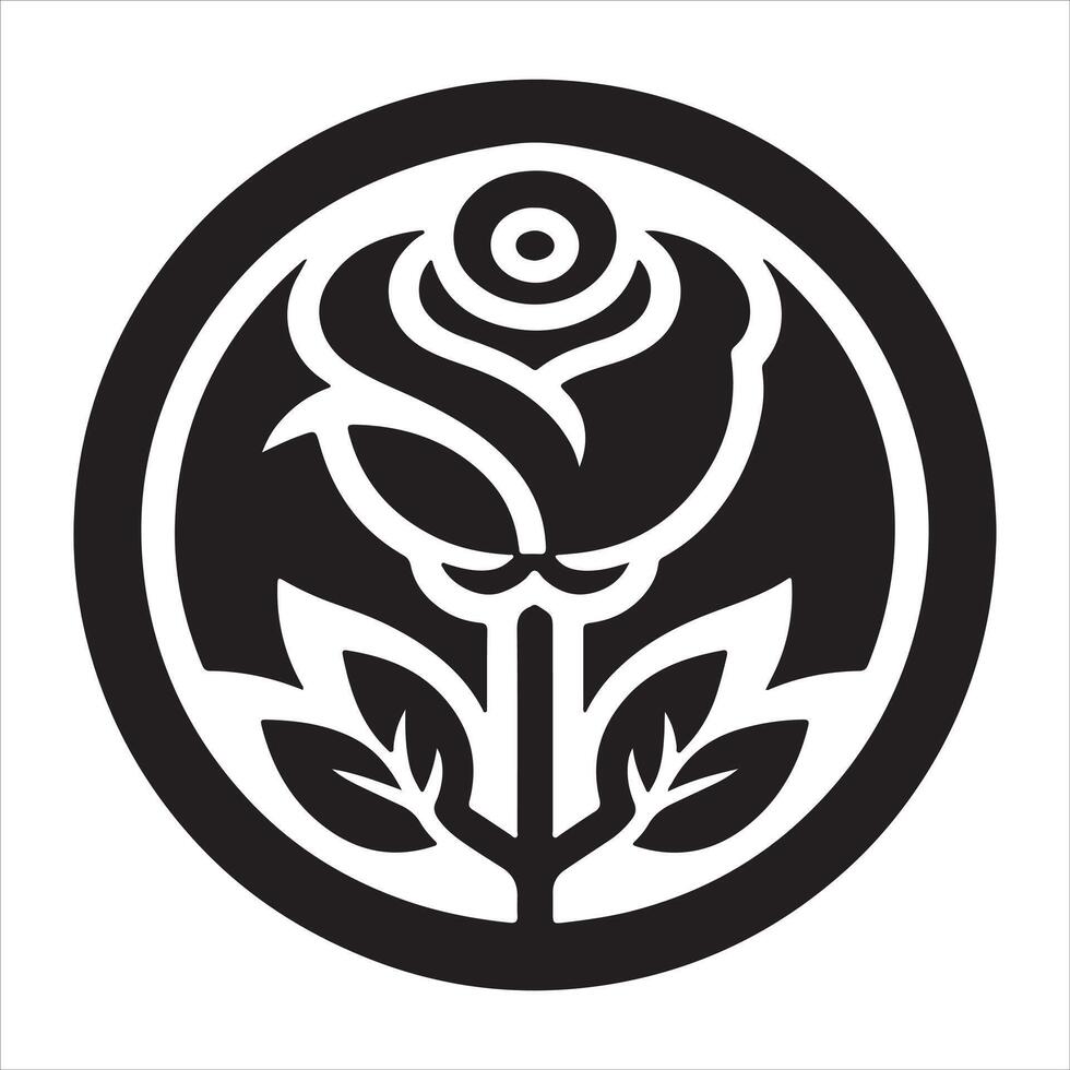 Black Background with White Rose vector