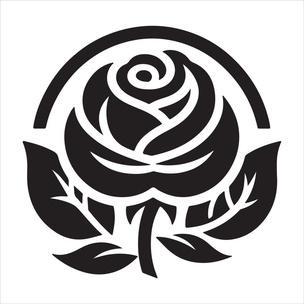 Vecto of a simple and elegant rose silhouette vector