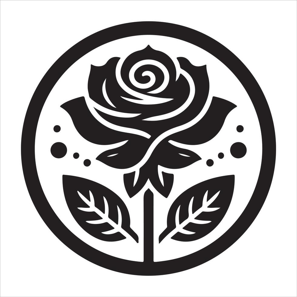 Graphic Illustration of a Rose Flower Silhouette vector