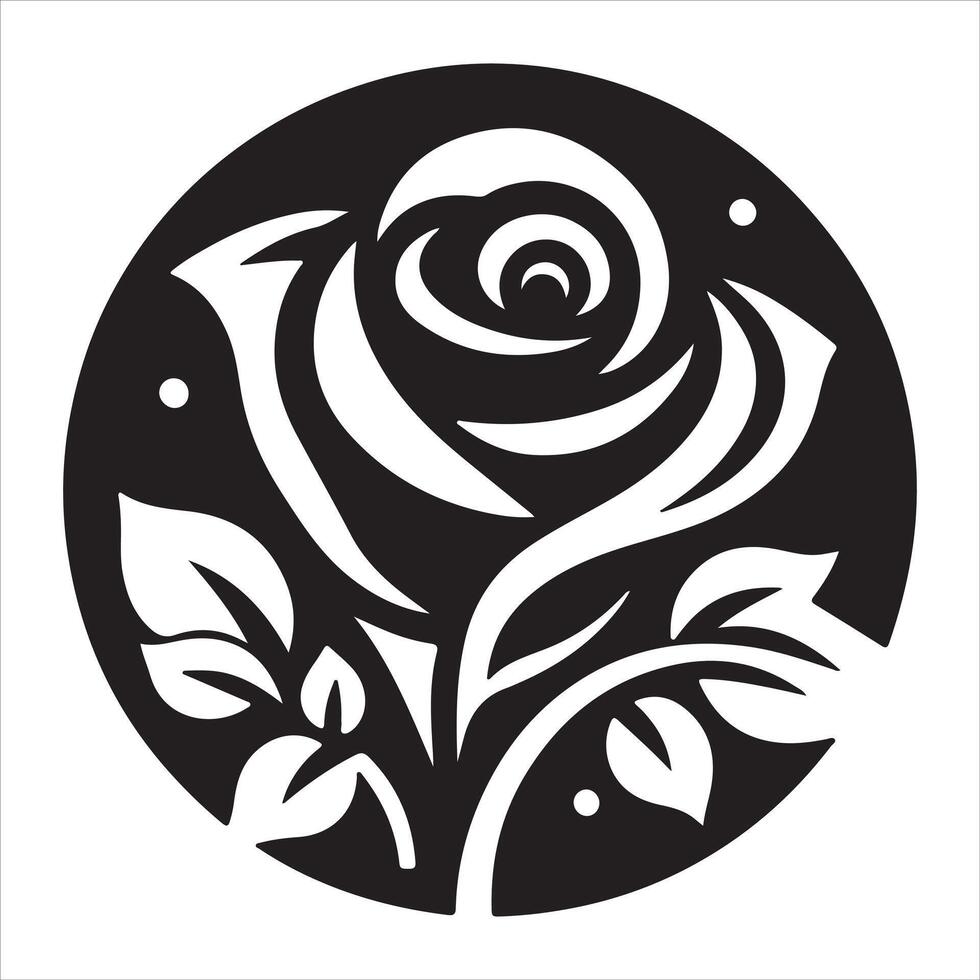 Simple and Clean Logo Design with a Minimalist Rose Silhouette vector