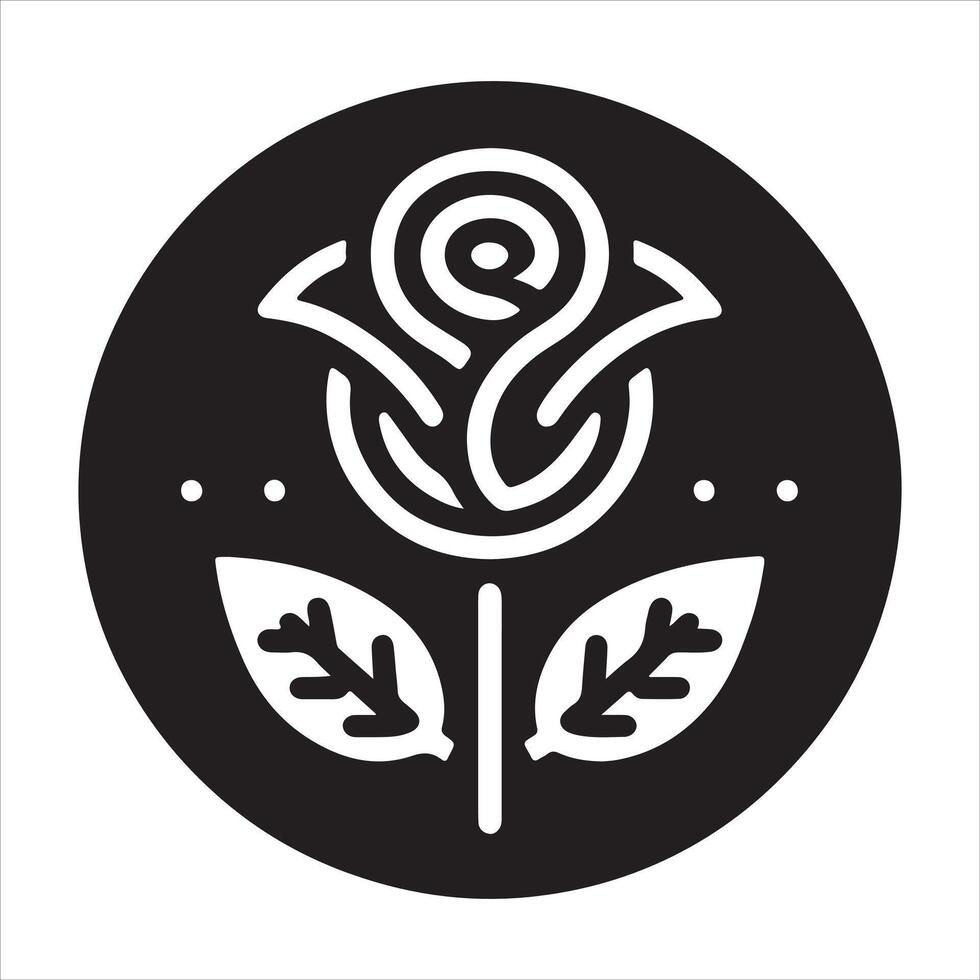 Icon outline of a rose bud Simple yet sophisticated rose flower design for wedding cards and invitations vector