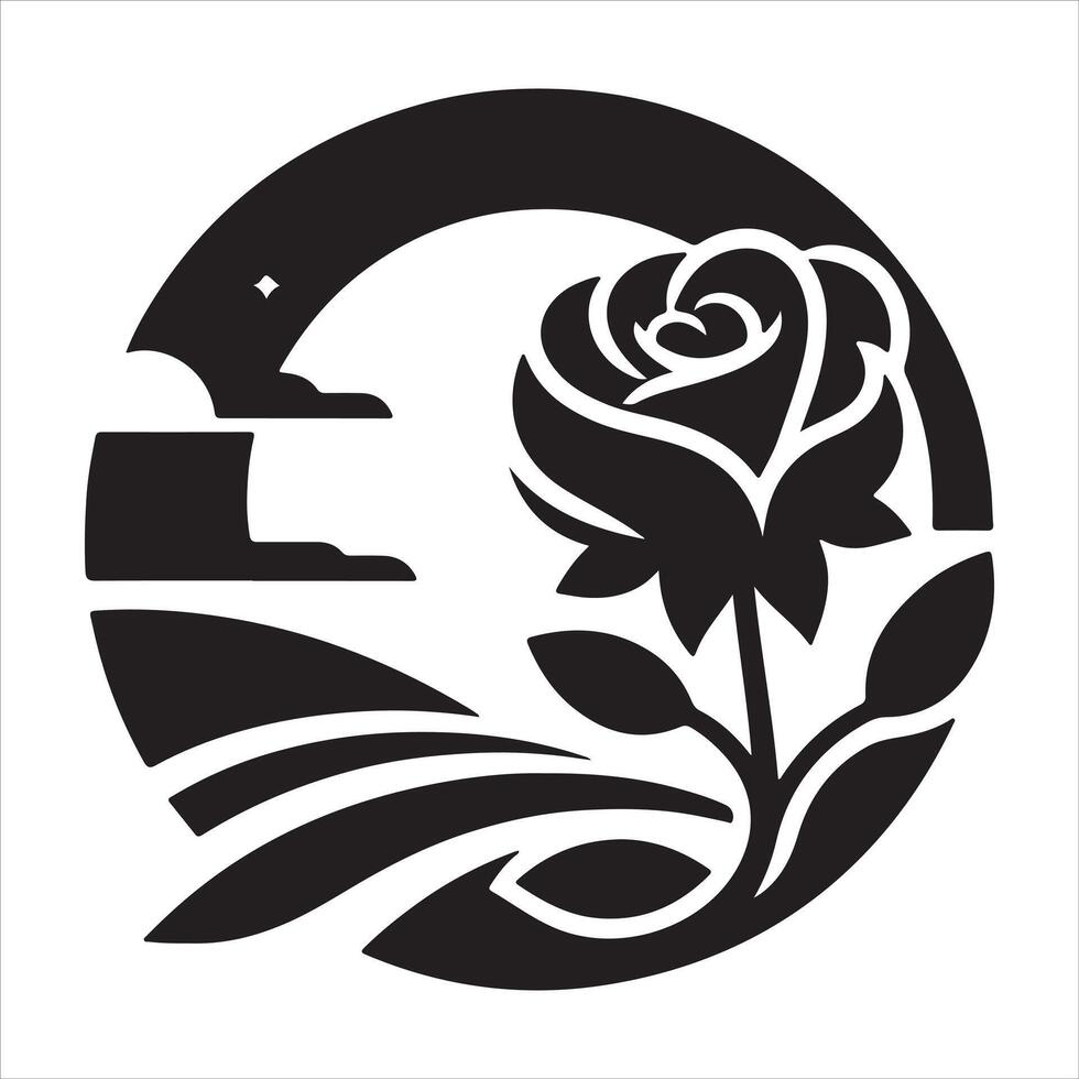 Simple and minimalist graphic image of a flower vector