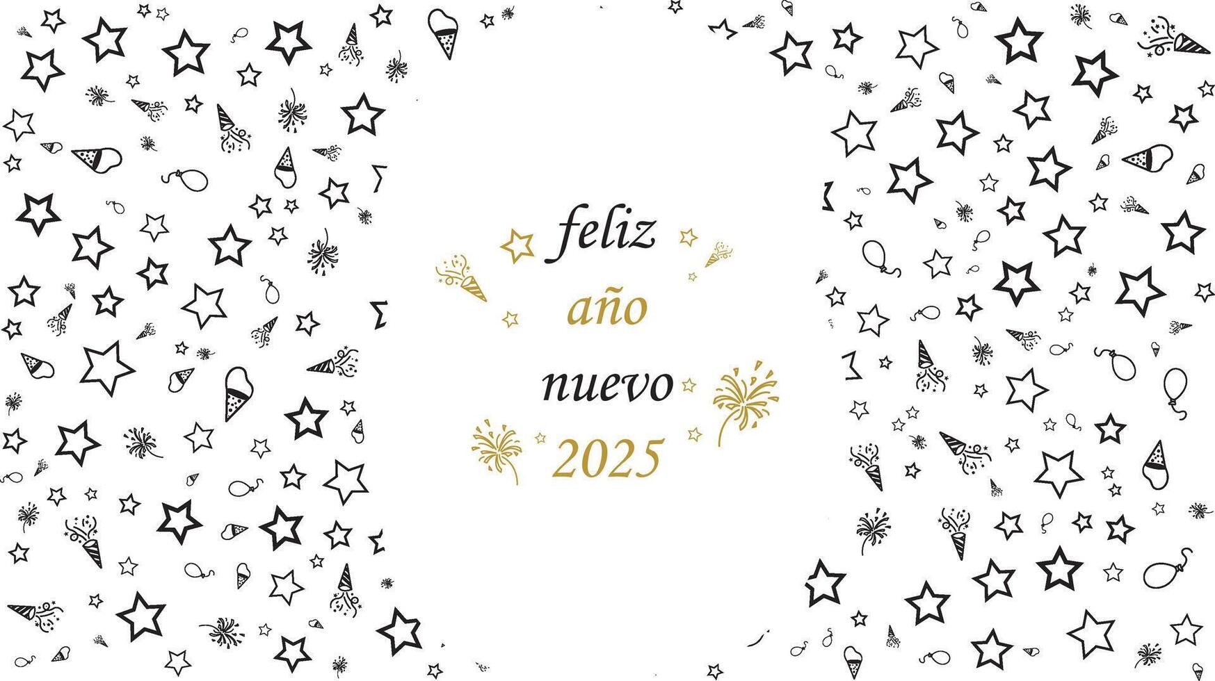 feliz ano nuevo 2025 means happy new year 2025 in spanish suit for greeting card background vector