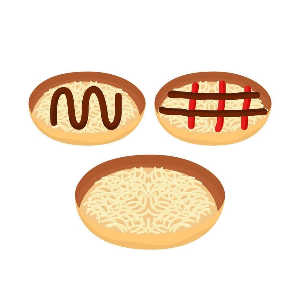 sweet thick folded cheese flavored crepe vector