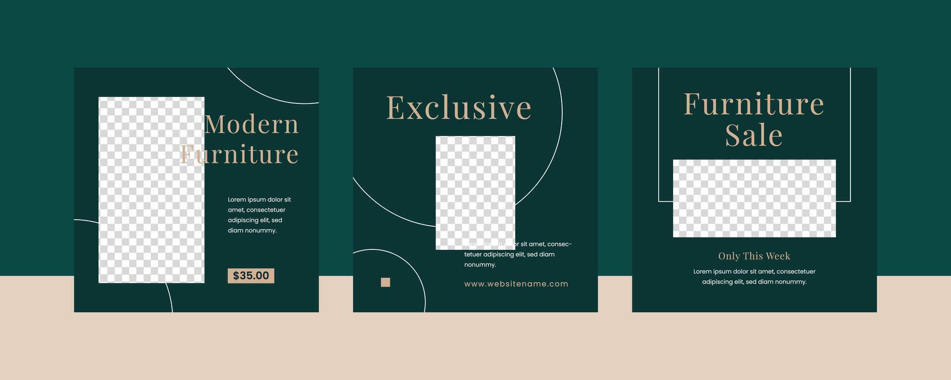 Modern furniture banner template vector