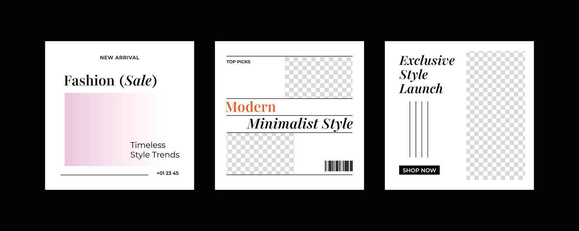 Minimalist square banner template vector