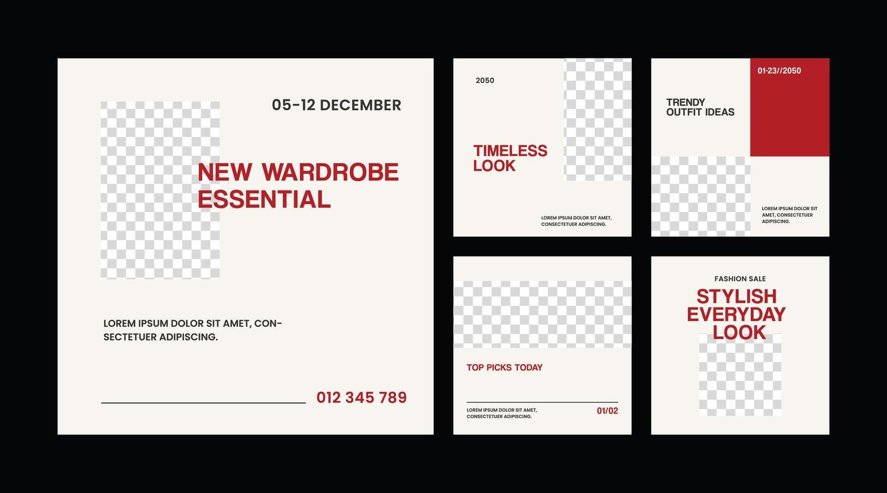 Minimalist square banner template for fashion vector