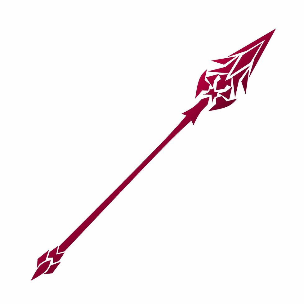 illustration graphics of tribal art design spear for tattoo elements vector