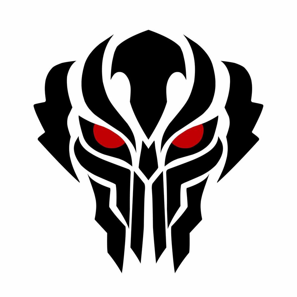 illustration graphics of tribal art design skull head for tattoo vector