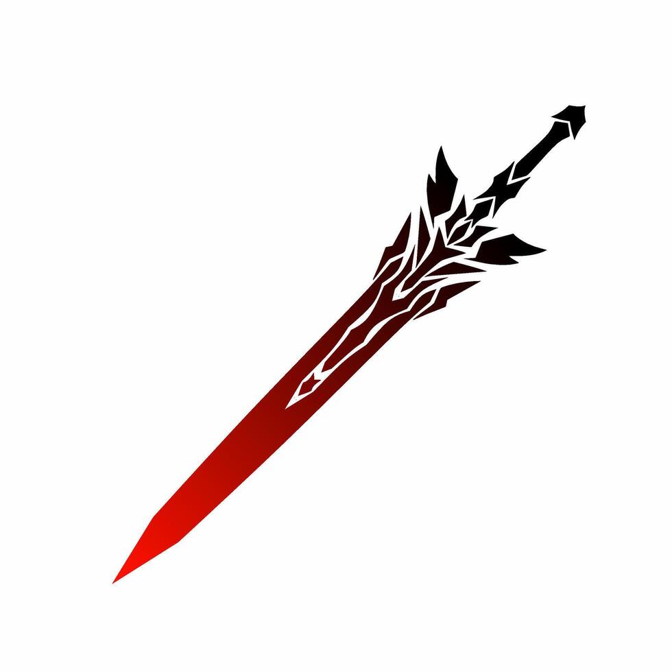 illustration graphics of tribal art design fantasy sword for tattoo elements vector