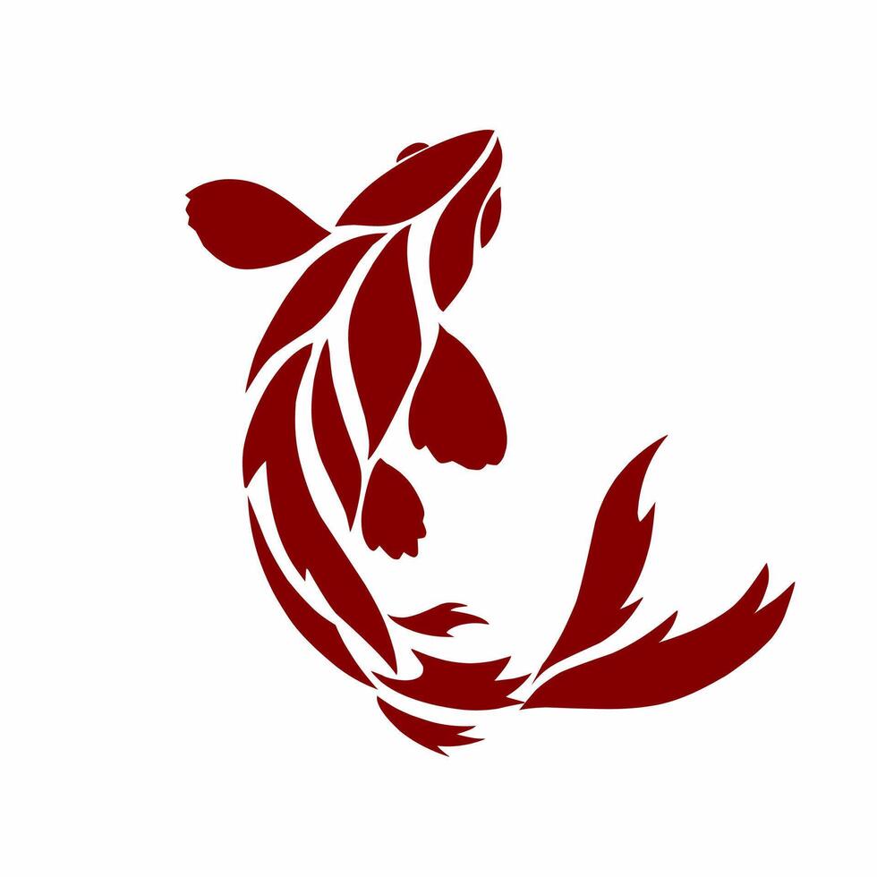 design tribal art koi fish tattoo for printable elements vector